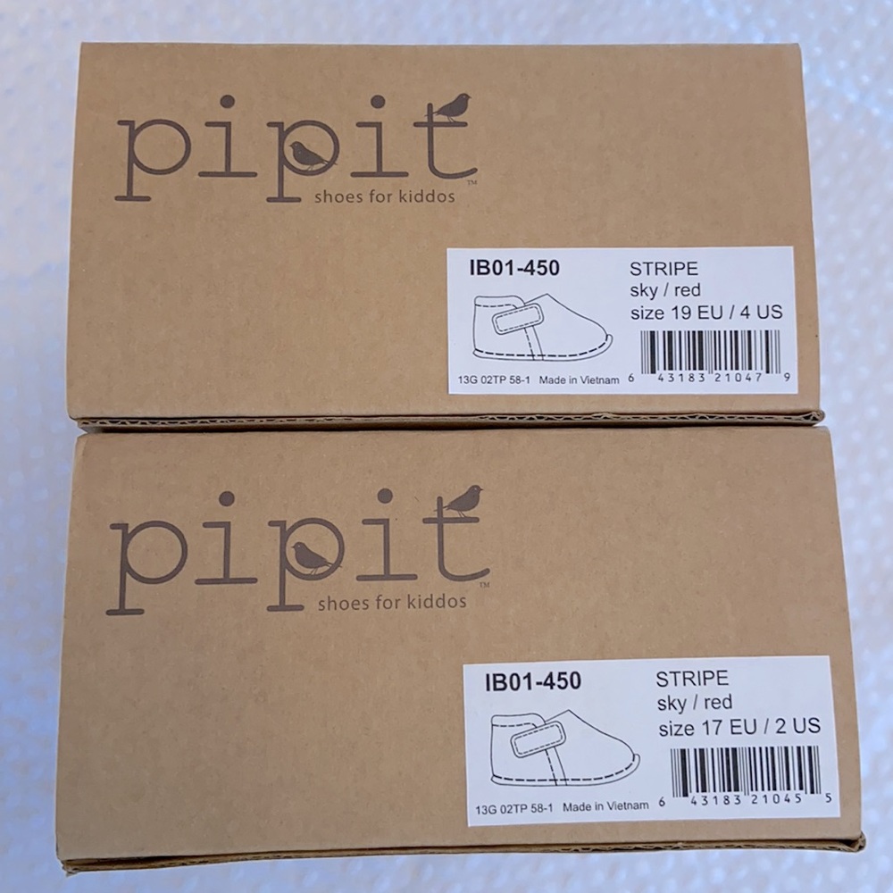 NEW! Pipit “STRIPE” Baby Toddler First Shoes Sky - Picture 13 of 14